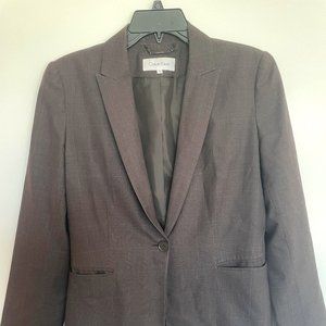 Calvin Klein - Dark Grey Plaid Suit Jacket- Size 6